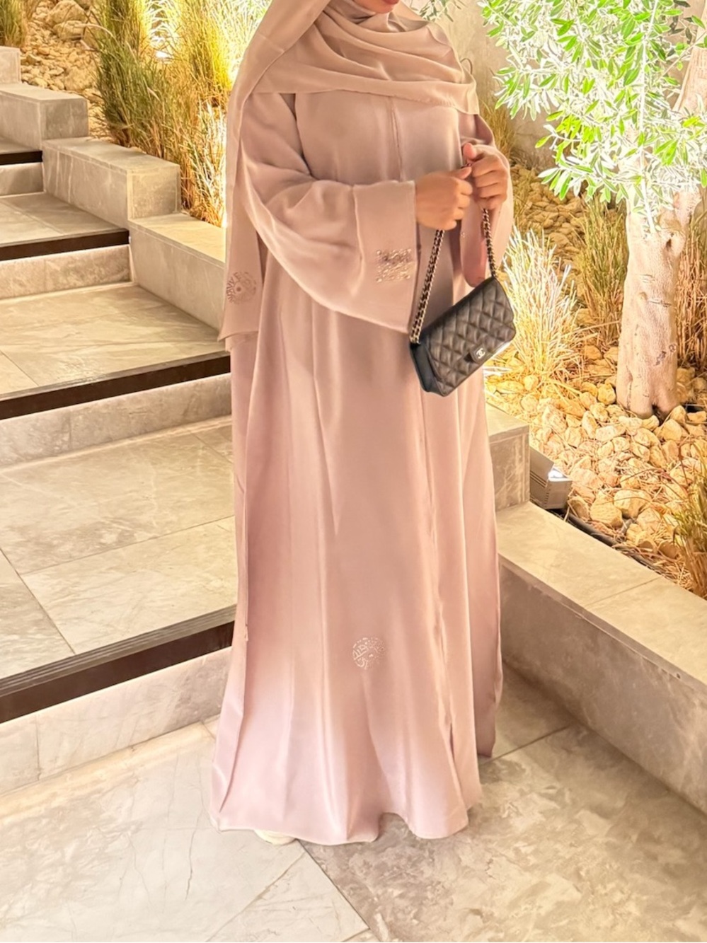 Pink Swarovski abaya